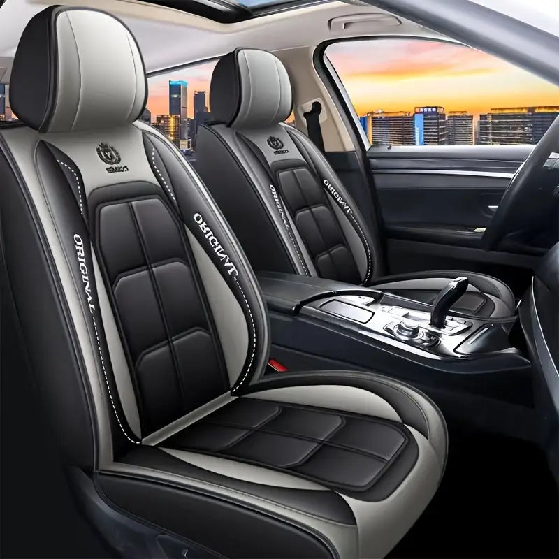 [Modelo Universal!] Kit Completo de Capa Para Banco de Carro Elegance Drive em Couro Premium + BRINDE: Kit Tapetes Automotivos