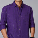 [Leve 5, Pague Só 3] Camisa Social Acetinada de Manga Longa Casual Luzian em 83% Algodão Peruano, 11% Seda Gelo e 6% Elastano + Brindes: Cinto, Relógio e Carteira