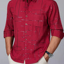 [Leve 5, Pague Só 3] Camisa Social Acetinada de Manga Longa Casual Luzian em 83% Algodão Peruano, 11% Seda Gelo e 6% Elastano + Brindes: Cinto, Relógio e Carteira