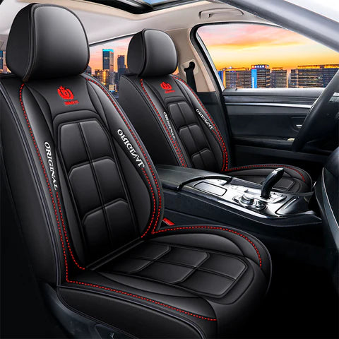 [Design Universal] Kit Capa Para Banco de Carro EliteComfort em Couro Legítimo + Brindes: Tapetes Automotivos e Capa de Volante