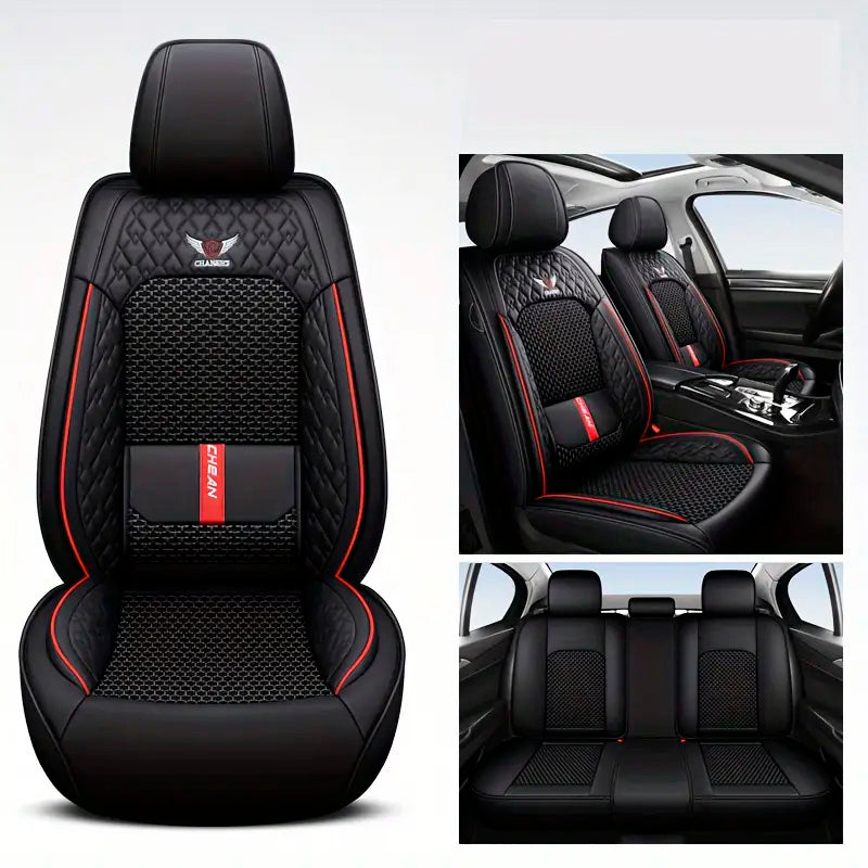 [Modelo Universal!] Kit Completo de Capa Para Banco de Carro Hessin em Couro Premium + BRINDE: Kit Tapetes Automotivos