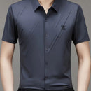 [Leve 5, Pague Só 3] Camisa Social Zorvick Masculina de Manga Longa em Seda Mulberry, Tencel e Poliéster + Relógio, Carteira e Cinto Grátis