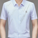 [Leve 5, Pague Só 3] Camisa Social Zorvick Masculina de Manga Longa em Seda Mulberry, Tencel e Poliéster + Relógio, Carteira e Cinto Grátis