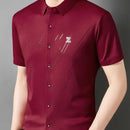 [Leve 5, Pague Só 3] Camisa Social Zorvick Masculina de Manga Longa em Seda Mulberry, Tencel e Poliéster + Relógio, Carteira e Cinto Grátis