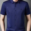 [Leve 5, Pague Só 3] Camisa Social Zorvick Masculina de Manga Longa em Seda Mulberry, Tencel e Poliéster + Relógio, Carteira e Cinto Grátis