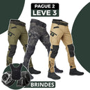 [Leve 3, Pague 2] Kit com 3 Calças Militares Linori em Tecido RipStop e Poliéster +BRINDES: Relógio Tático e Cinto Tático e Mini Bag