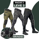 [Leve 3, Pague 2] Kit com 3 Calças Militares Linori em Tecido RipStop e Poliéster +BRINDES: Relógio Tático e Cinto Tático e Mini Bag