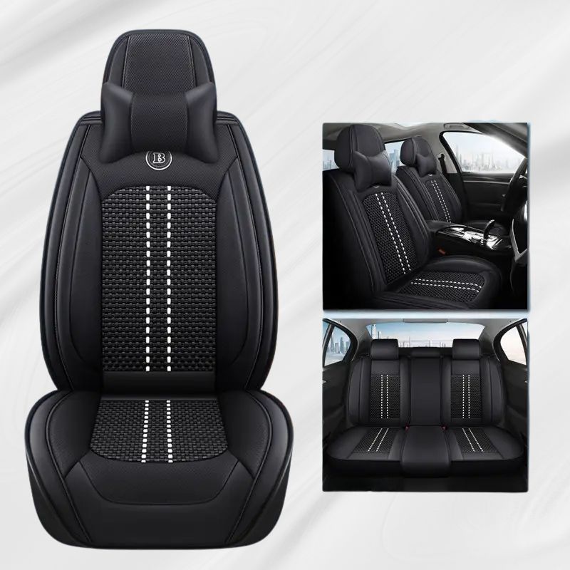 [Design Universal] Kit Capa Para Banco de Carro Autoluxe em Couro Legítimo com AirBag + Brindes: Tapetes Automotivos e Capa de Volante
