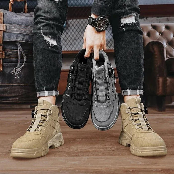 Kit Bota Militar Warrior Masculina de Couro Legitimo + 3 BRINDES: Cinto, Relógio e Carteira