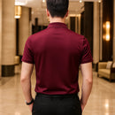 [Leve 4, Pague Só 2] Camisa Social de Manga Curta Mabello Masculina em Seda Natural, Poliéster e Rayon + Cinto, Carteira e Relógio GRÁTIS