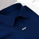 [Leve 5, Pague Só 3] Camisa Social Vrelok Masculina Com Botões Escondidos em Seda Mulberry, Modal e Viscose + Porta-Cartão, Caneta Executiva e Relógio de Couro Grátis