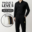 [Leve 5, Pague Só 3] Camisa Social Vrelok Masculina Com Botões Escondidos em Seda Mulberry, Modal e Viscose + Porta-Cartão, Caneta Executiva e Relógio de Couro Grátis