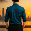 [Leve 5, Pague Só 3] Camisa Social Marquessio Masculina de Manga Longa em Seda Mulberry, Tencel e Poliéster + Relógio, Carteira e Cinto Grátis