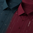 [Leve 5, Pague Só 3] Camisa Social Marquessio Masculina de Manga Longa em Seda Mulberry, Tencel e Poliéster + Relógio, Carteira e Cinto Grátis