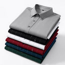 [Leve 5, Pague Só 3] Camisa Social Marquessio Masculina de Manga Longa em Seda Mulberry, Tencel e Poliéster + Relógio, Carteira e Cinto Grátis