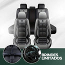 [Design Universal] Kit Capa Para Banco de Carro EliteComfort em Couro Legítimo + Brindes: Tapetes Automotivos e Capa de Volante