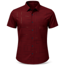 [Leve 5, Pague Só 3] Camisa Social de Manga Curta Zathier Masculina em Seda Natural, Poliéster e Rayon