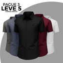 [Leve 5, Pague Só 3] Camisa Social Zorvick Masculina de Manga Longa em Seda Mulberry, Tencel e Poliéster + Relógio, Carteira e Cinto Grátis