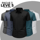 [Leve 5, Pague Só 3] Camisa Social Zorvick Masculina de Manga Longa em Seda Mulberry, Tencel e Poliéster + Relógio, Carteira e Cinto Grátis
