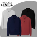 [Leve 4, Pague Só 2] Camisa Social de Manga Curta Mabello Masculina em Seda Natural, Poliéster e Rayon + Cinto, Carteira e Relógio GRÁTIS