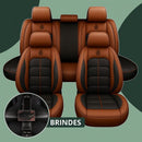 [Modelo Universal!] Kit Completo de Capa Para Banco de Carro Voltrix em Couro Premium + BRINDE: Kit Tapetes Automotivos