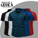 [Leve 5, Pague Só 3] Camisa Social Marquessio Masculina de Manga Longa em Seda Mulberry, Tencel e Poliéster + Relógio, Carteira e Cinto Grátis