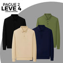 [Leve 4, Pague Só 2] Camisa Social de Manga Curta Mabello Masculina em Seda Natural, Poliéster e Rayon + Cinto, Carteira e Relógio GRÁTIS