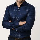 [Leve 5, Pague Só 3] Camisa Social Acetinada de Manga Longa Casual Luzian em 83% Algodão Peruano, 11% Seda Gelo e 6% Elastano + Brindes: Cinto, Relógio e Carteira