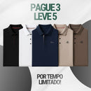 [Leve 5, Pague Só 3] Camisa Polo Brenori Masculina de Manga Curta em Algodão de Seda Mulberry, Poliéster e Elastano